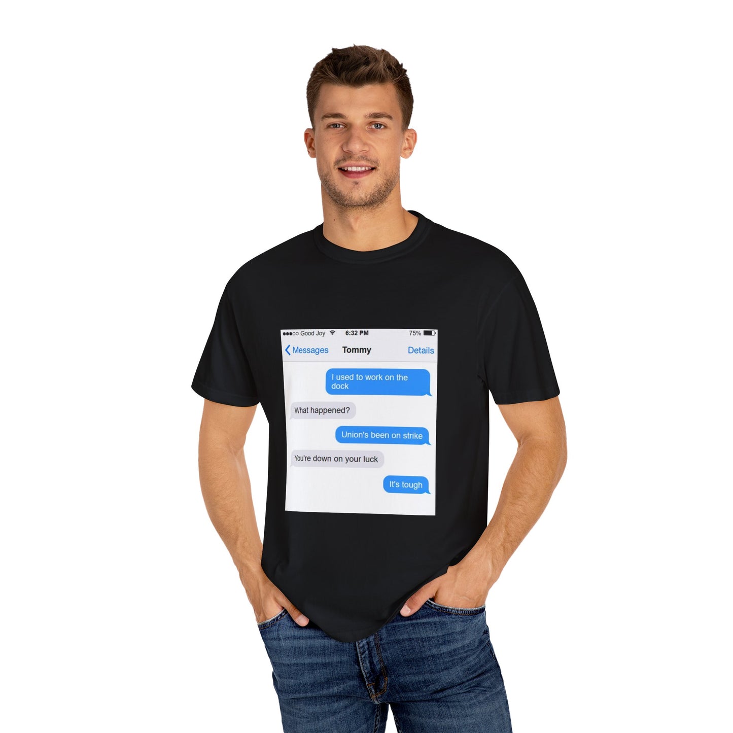 Tommy use to work on the dock shirt